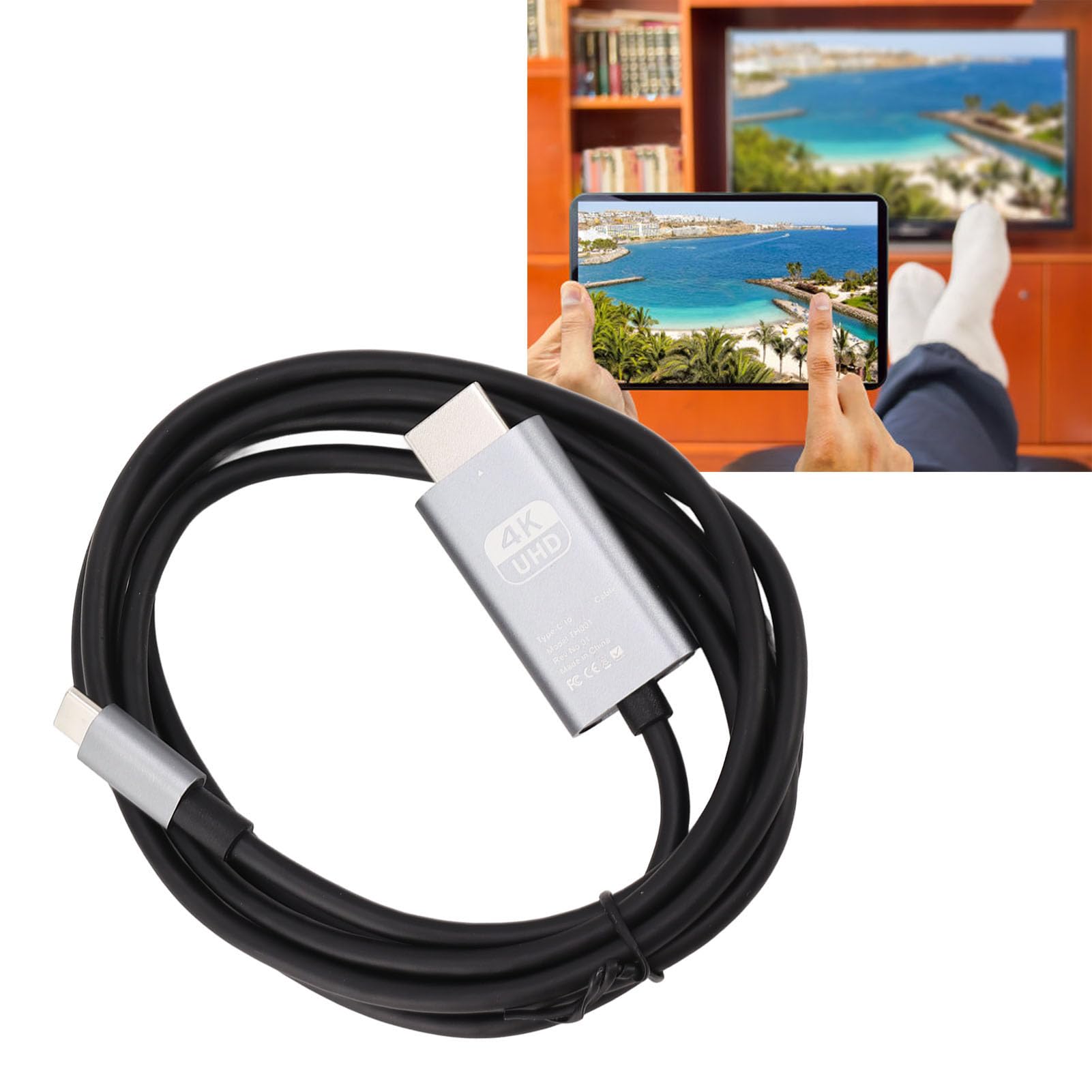 Zunate Cavo USB Type-C A HDMI 4K@30Hz - Plug And Play Per Smartphone E Computer - Trasmissione Stabile