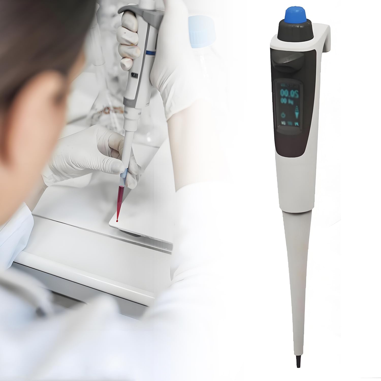 Wysokiej Precyzji Elektryczna Pipeta Laboratoryjna,Wysokiej Dokładności Jednokanałowa,Elektroniczna Pipeta Mikrotransferowa,Do Pipetowania,Rozcieńczania Mieszania 0.5to10µL