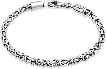 Kuzzoi Bracciale Uomo In Perle Di Conchiglia 6mm Con Elemento In Argento 925, Lunghezza 19 Cm - 2