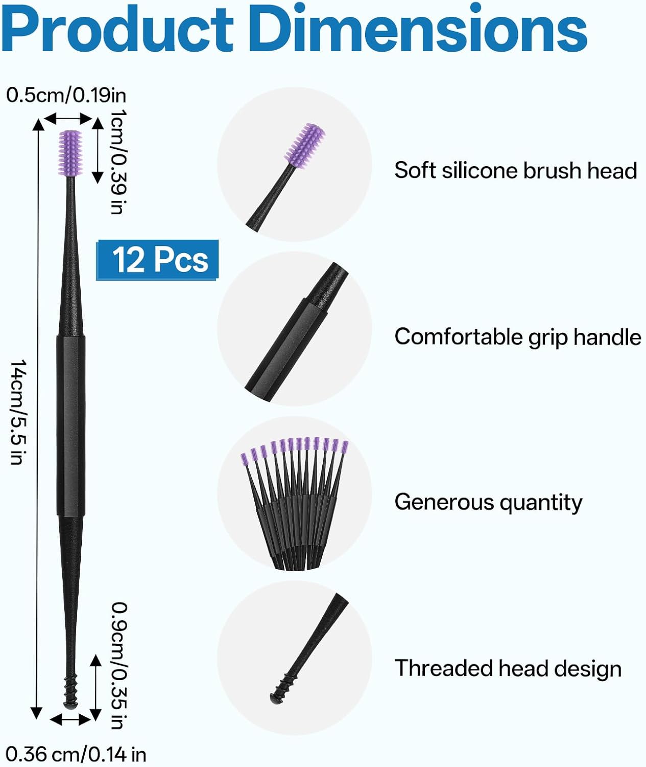 12 Pcs Double Sided Head Ear Wax Removal Tool, Spiral Soft Silicone Ears Cleaning Kit Reusable Safe Ears Scratcher Scoop Tool Ear Picker Flexible Earwax Cleaners for Olders Adult
