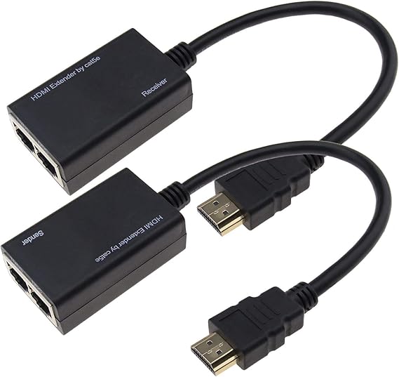 1 Pair HDMI to RJ45 Dual Network Converter Receiver & Extender