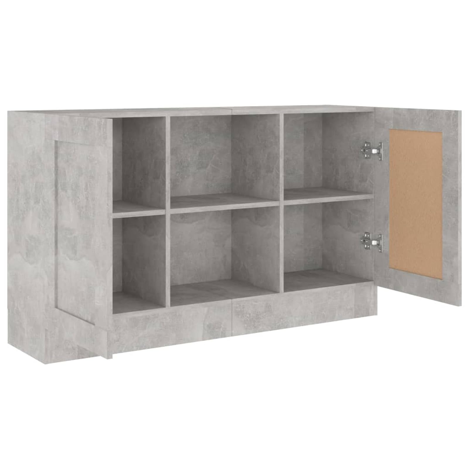 Credenza da 120 cm, in legno grigio cemento, pratico armadietto con spazio e ripiano per libri, decorazioni e multimediali