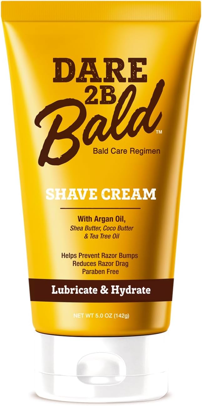 Shaving Cream for Sensitive Skin Men | Natural Shaving Cream with Argan Oil, Shea Butter, Cocoa Butter & Tea Tree Oil | Bald Head Shave Lotion | Rich Hydration and Moisture - 5.0 OZ