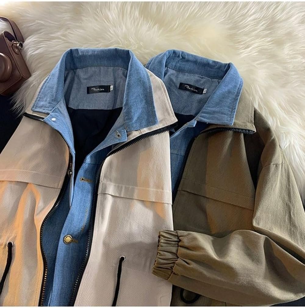 Unisex Varsity Jacket, Layered Look Winter Jackets for Men and Women Streetwear Bomber Coats