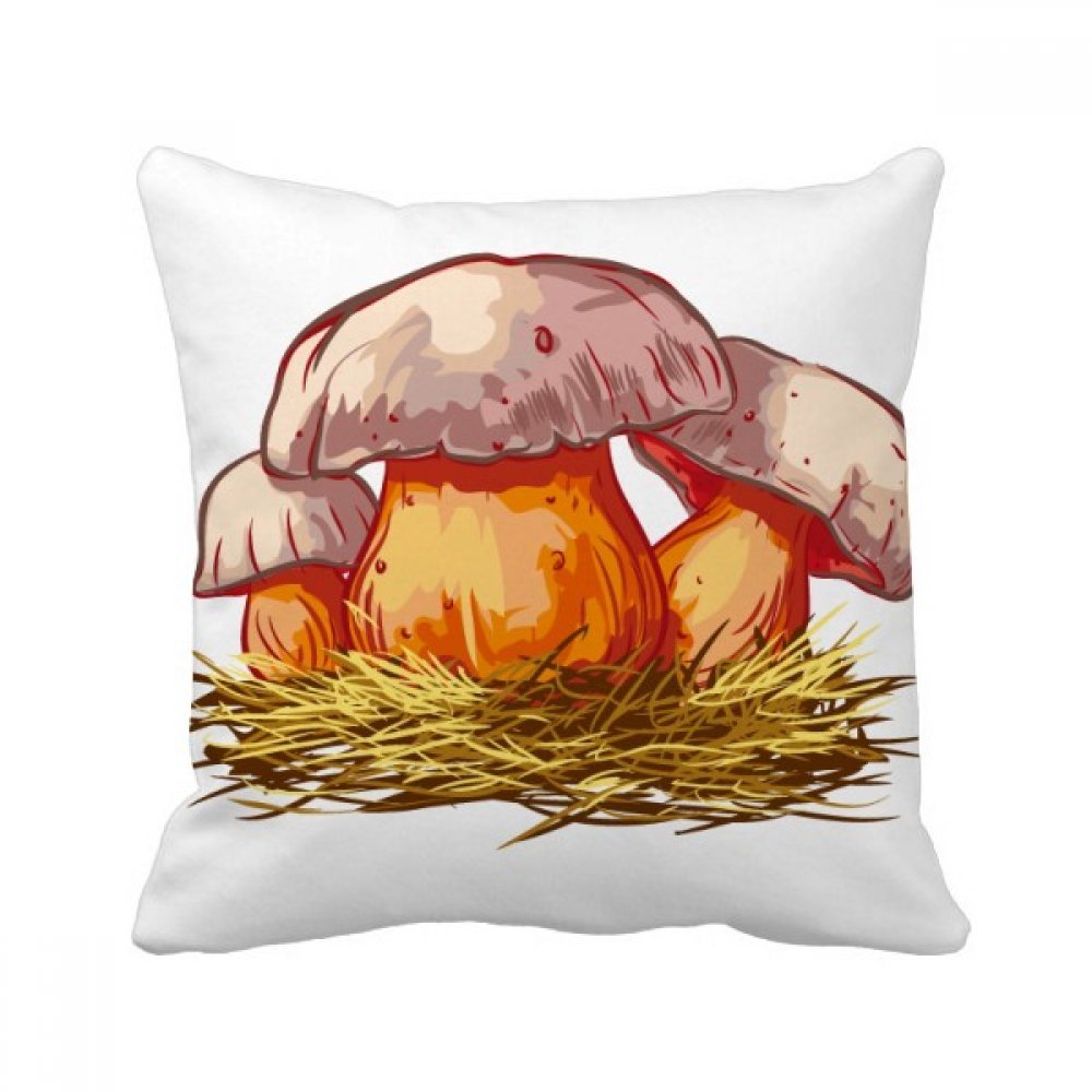 Coussin 40 x 40 cm avec insert déhoussable illustration champignon orange