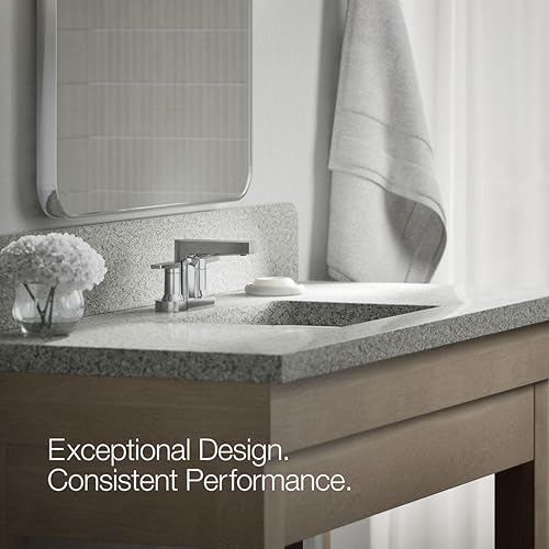 Miniatura 6 de KOHLER Bathroom Faucet, Bathroom Sink Faucet, Taut Collection, Centerset Faucet, Vibrant Brushed Nickel, K-97031-4-BN