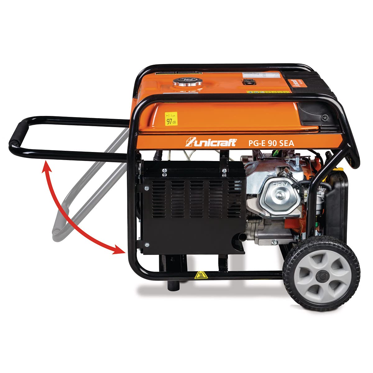 Unicraft Generatore di corrente sincrono PG-E 90 SEA (benzina, volume serbatoio 25 l, azionamento AP192FBD, avvio manuale + avviamento elettrico, 2 x 230 V, Schuko/1 x 230 V, 32 A) 6706090