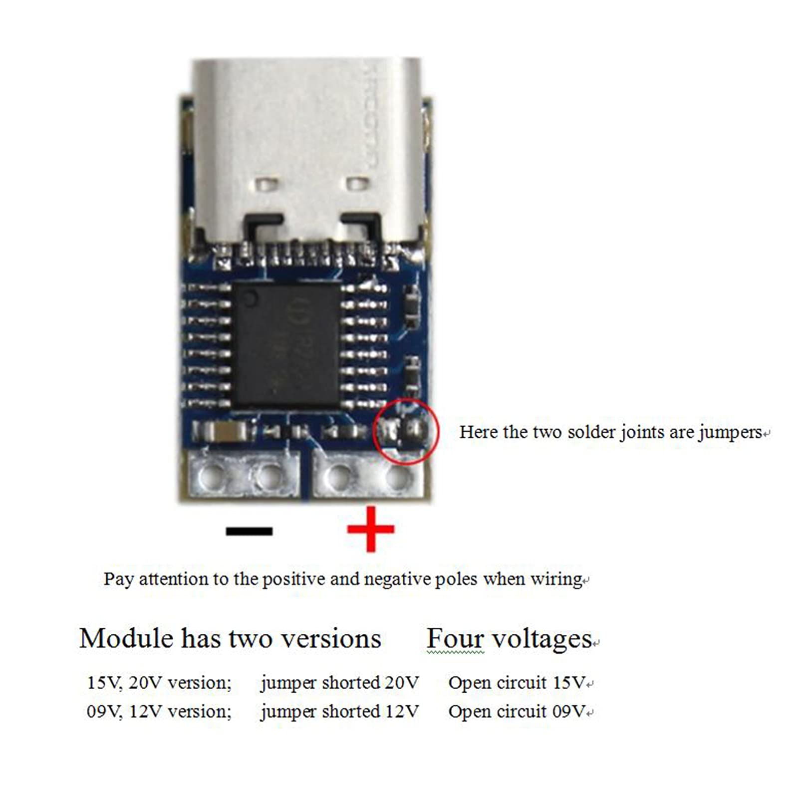 Modu?y Power Trigger, 5 sztuk Usb-c Pdc004 Pd 12 V DC modu? wyzwalania napi?cia sta?ego 5 A wej?cie gniazda typu C DC modu? wyzwalania napi?cia sta?ego do inteligentnych domów