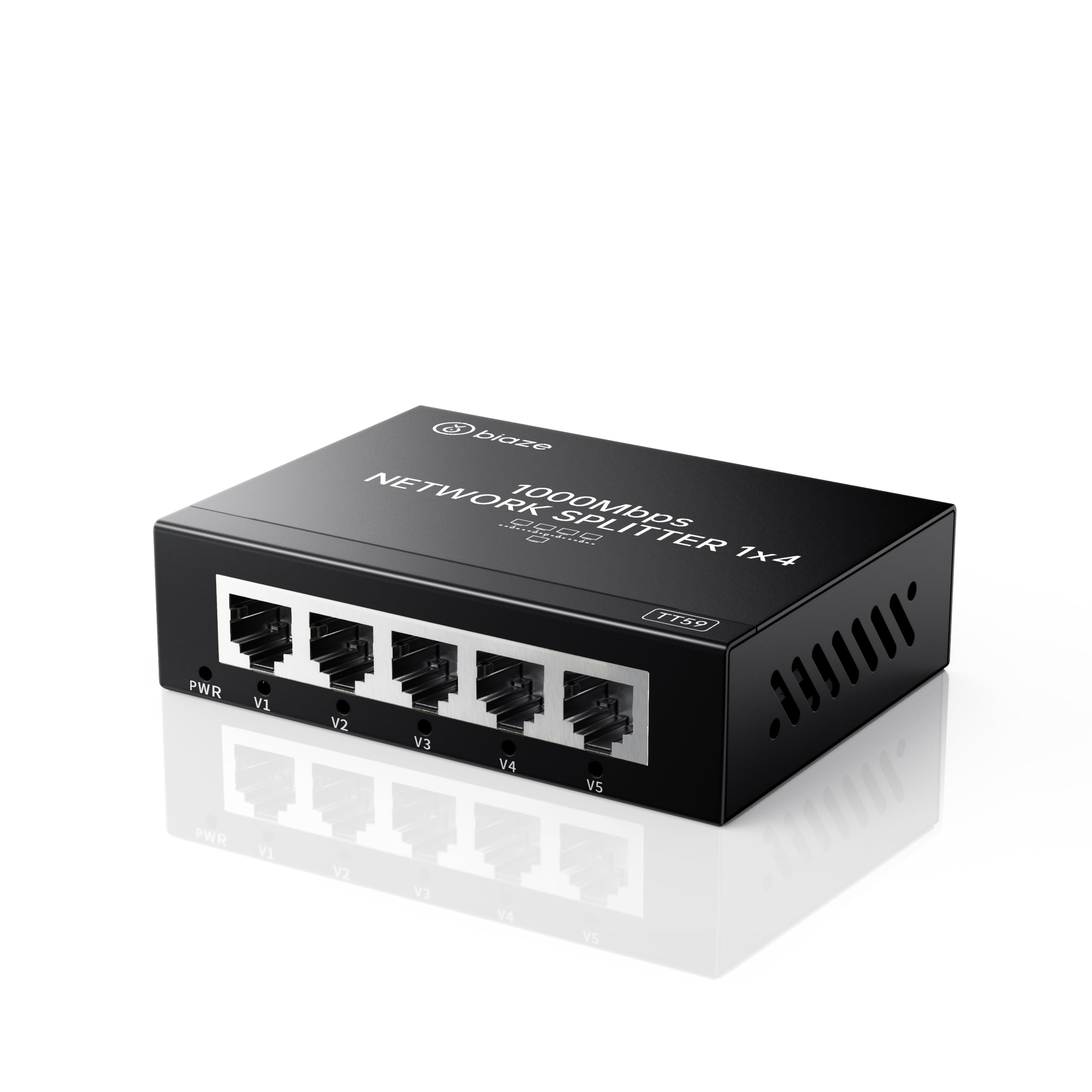 Divisor Ethernet de 4 puertos, adaptador de concentrador de red Gigabit LAN de 1 a 4, conector de cable de Internet Plug & Play para hogar/oficina/escuela, divisor RJ45 Cat6 para PC/módem/router