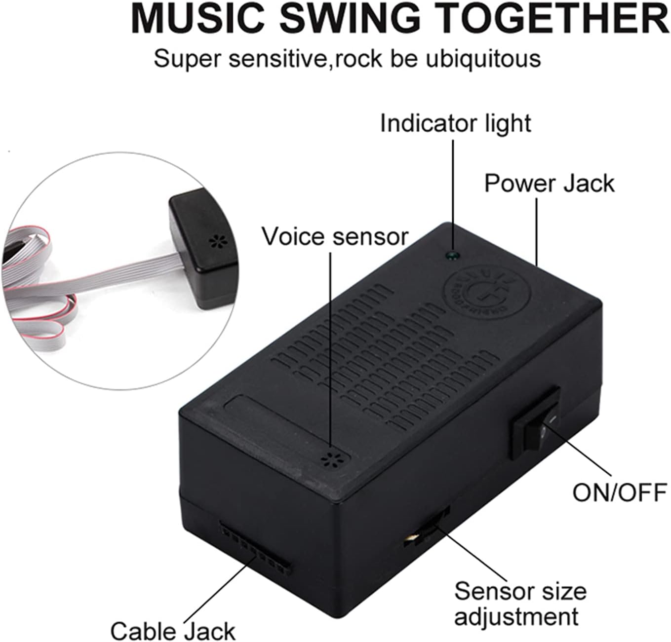Sound Music Beat Activated Car Sticker Equalizer Rhythm LED Flash Light Audio Voice Rhythm Lamp (Trumpet)