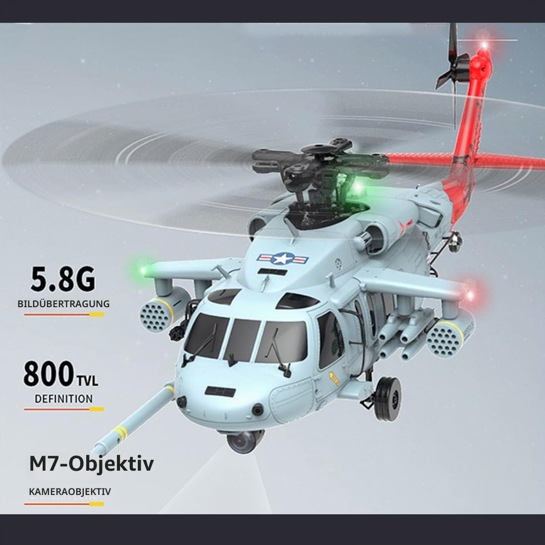 RC Helikopter mit GPS für Erwachsene, YU Xiang F09-H SH60 2.4G 8CH Doppelter bürstenloser Motor 6G/3D Stunt Outdoor Groß Ferngesteuert Hubschrauber, RC-Flugzeuge für Anfänger