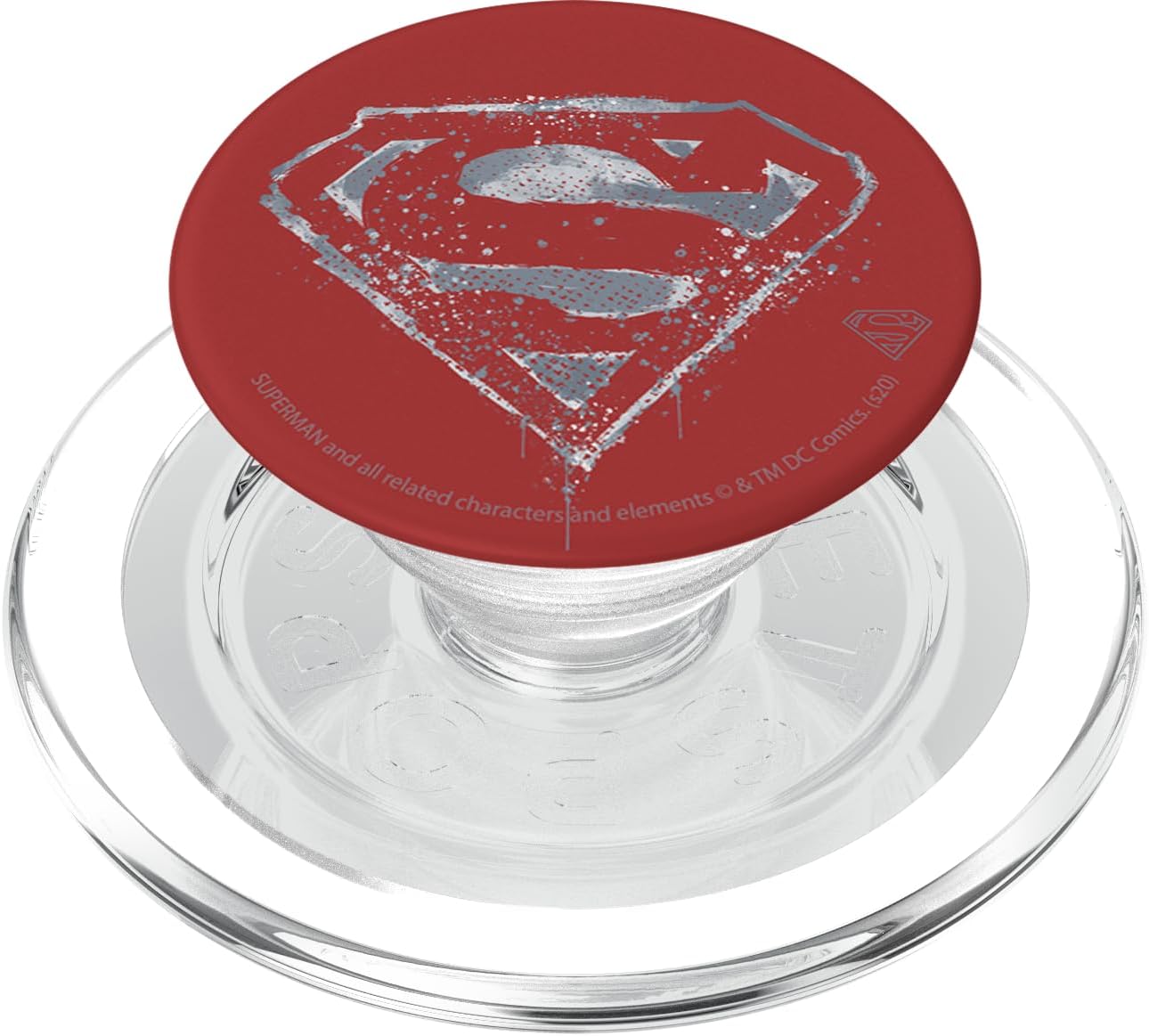 DC Comics Fan Art Superman Chrome Splatter Logo PopSockets MagSafe PopGrip for iPhone