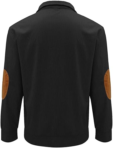 Miniatura 3 de Sudadera de pana para hombre, con solapa, forro polar, cuello alto, manga larga, sudaderas tácticas, chaquetas de invierno