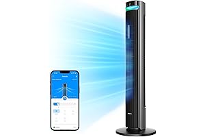 42'' Tower Fan for Bedroom with Adjustable Oscillation, APP & Voice Control