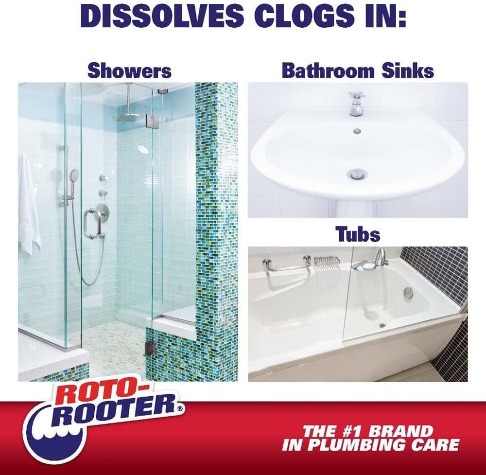 Roto-Rooter Hair Clog Remover l Dissolves Hair Clogs Faster l Safe on Pipes | 128 oz.