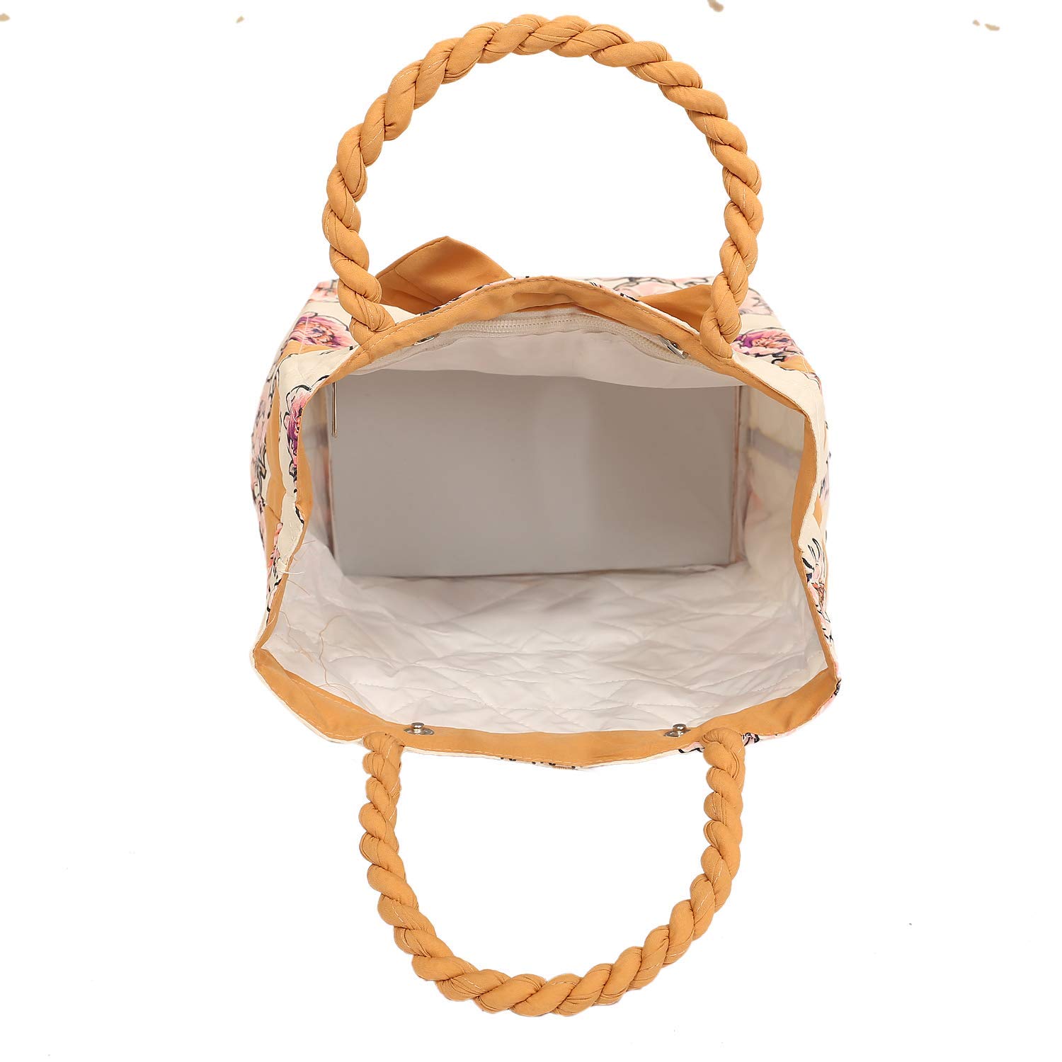 Buy Kuber Industries Bow Design Satin Women's Handbag, Cream