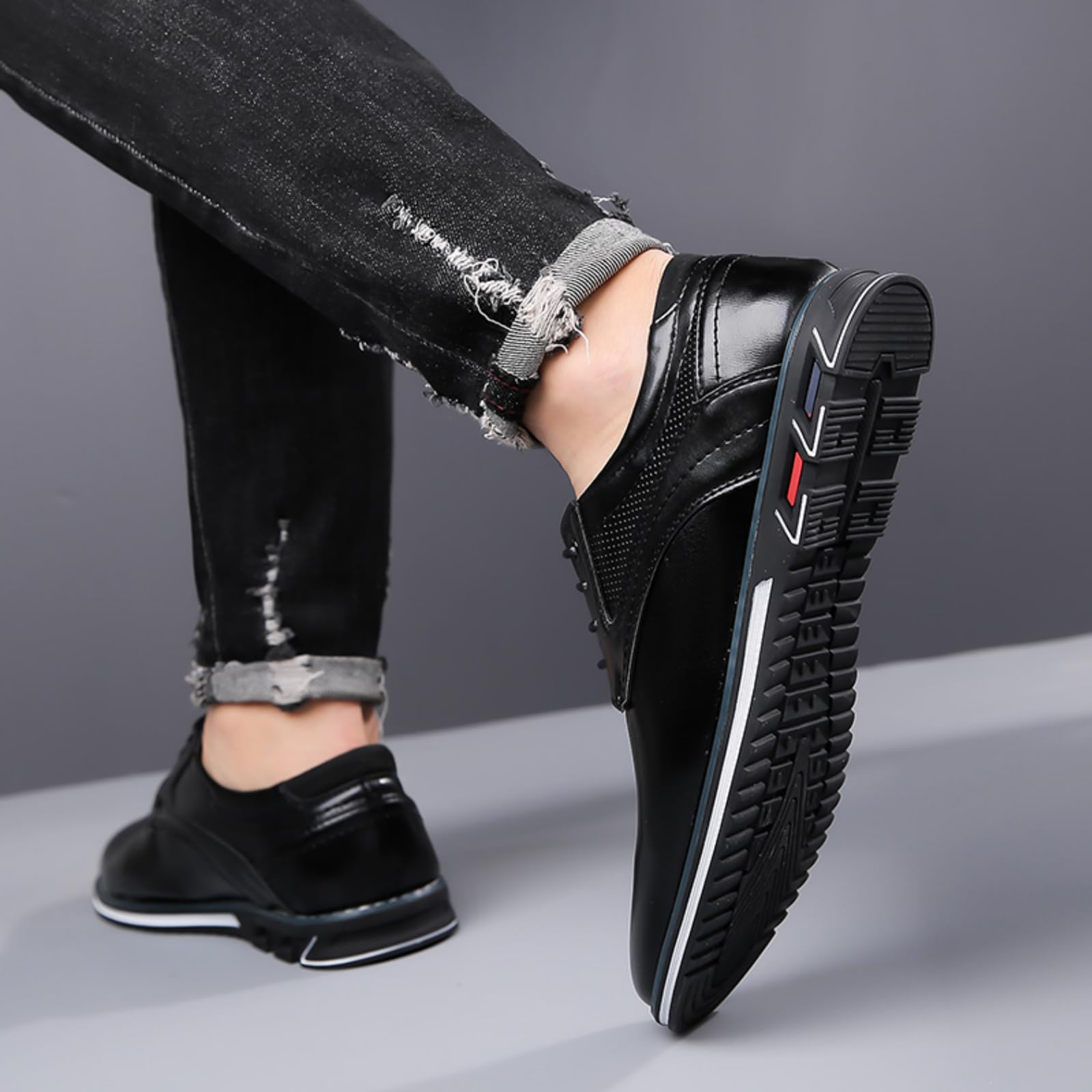 Chaussures Oxfords et Derbies pour Hommes en Cuir Véritable Léger Durable Élégant et Confortable pour Mariage Bureau et Ville