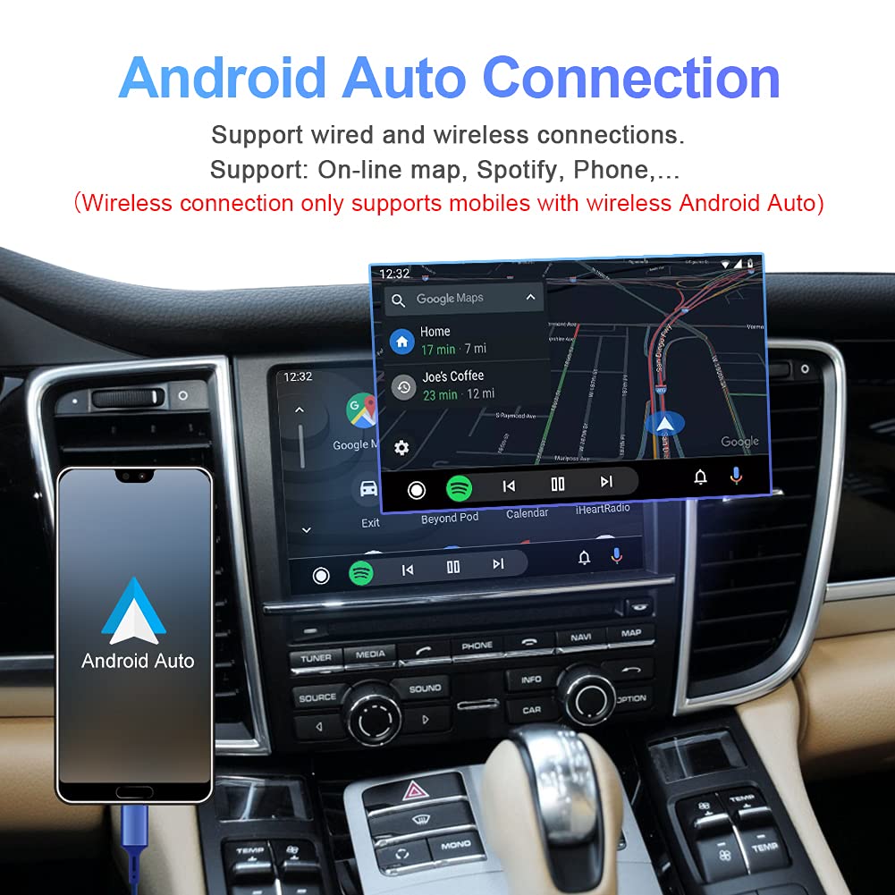 ISUDAR Módulos inalámbricos Carplay para Porsche Panamera Cayenne Macan Cayman Boxster 911 718 PCM 3.1 Android Auto Mirror Link Supports Camera Steering Wheel Control Retrofit Kit