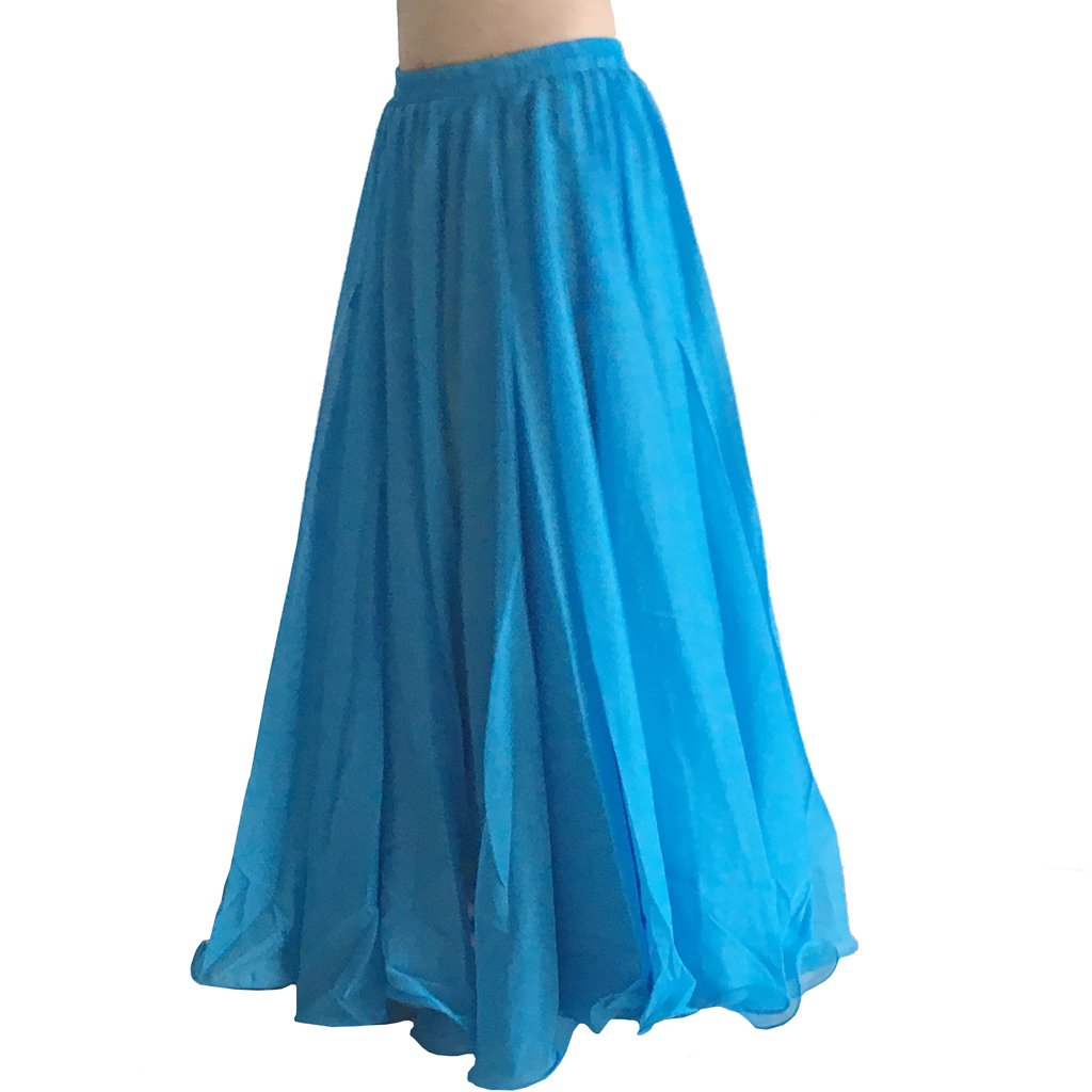 Wuchieal Gonne per danza del ventre da donna gonne lunghe in chiffon tribale, gonna da ballo di lode, gonna messicana