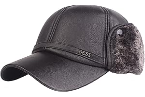 Genuine Men's Winter PU Leather Hat