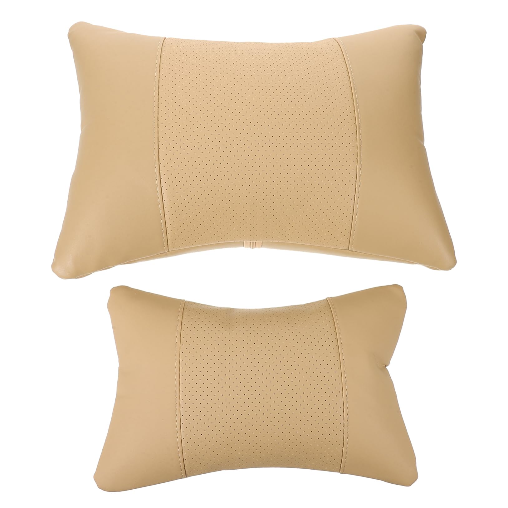 Coussin cervical voiture respirant oreiller lombaire beige 2 pièces support cou dos universel