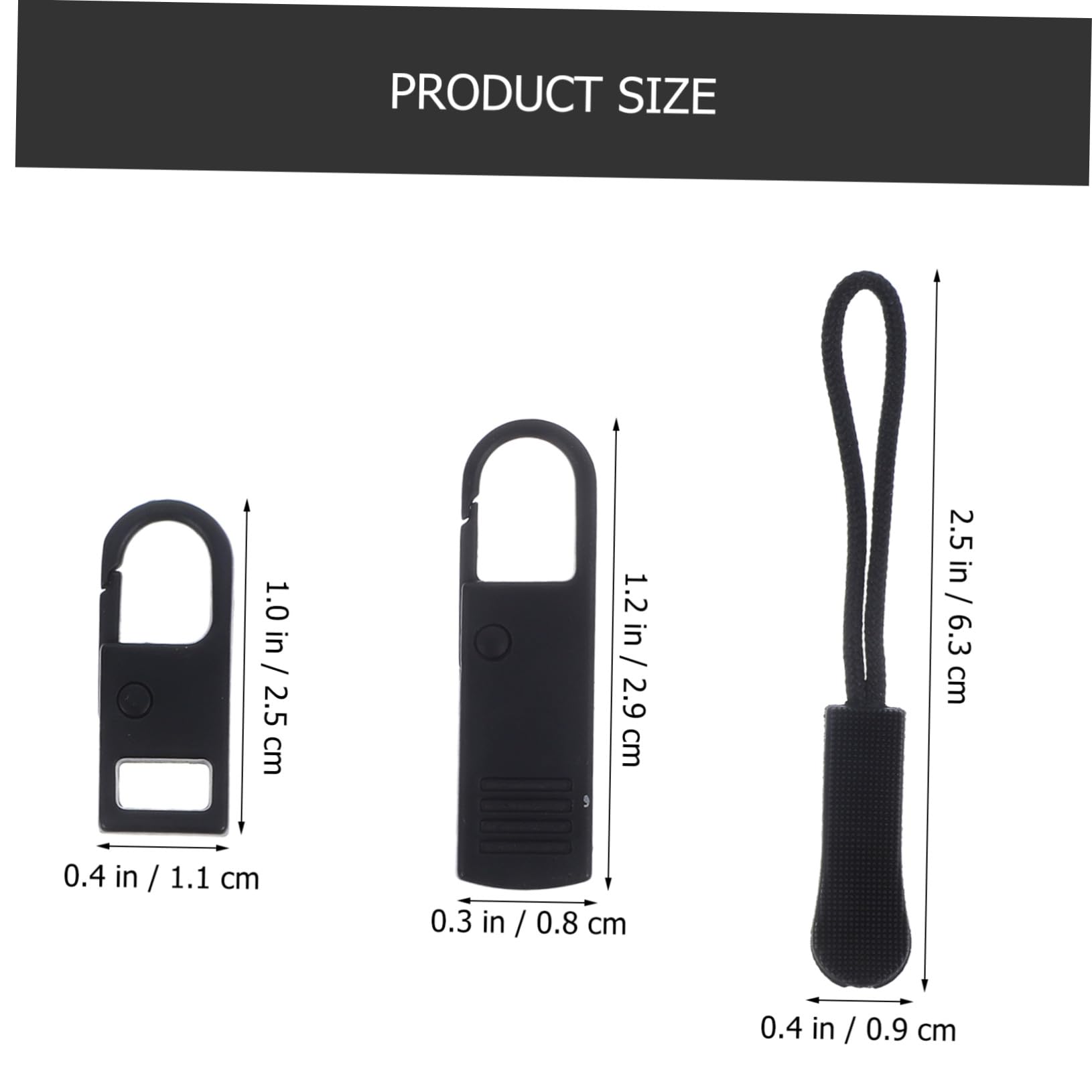STOBOK 60piezas Repuesto Para Cremalleras Tiradores De Cremallera Desmontables Cabezas Para Ropa y Mochilas Solución Práctica Para Reparaciones