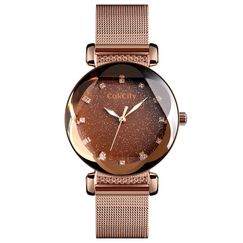 CakCity Womens Fashion Starry Sky Watch Luxury Analog Stardust Watches for Girls Casual Luminous Ladies Wrist Watch with Stainless Steel Mesh Band Dress Watch (B08341XGMW) Amazon Price History, Amazon Price Tracker