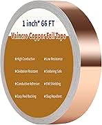 Vaincre Copper Tape (1inch X 66 FT), Copper Foil Tape with Conductive Adhesive for Stained Glass, Guitar, EMI Shielding, Crafts, Electrical Repairs and Grounding