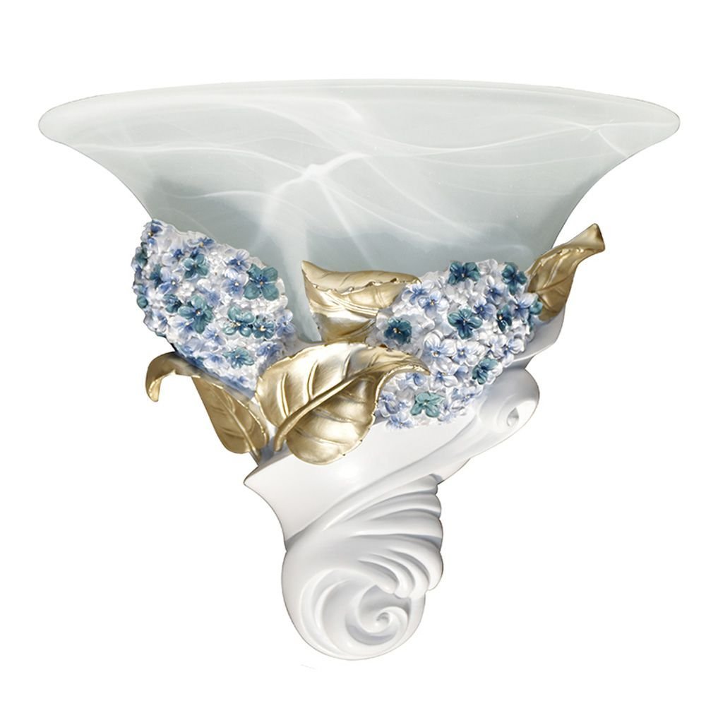 Lampada da parete per soggiorno, stile romantico e romantico, in resina e vetro, per camera da letto, balcone, corridoio, lampada da parete (C)