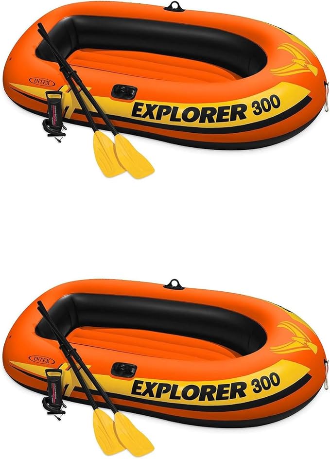 Intex 58332EP Explorer 300 Inflatable Boat Set: Includes De…