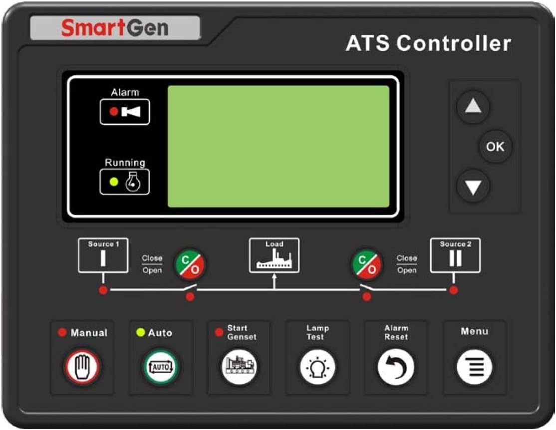 SMARTGEN HAT700BI ATS controller, current measurement, AC/DC power supply