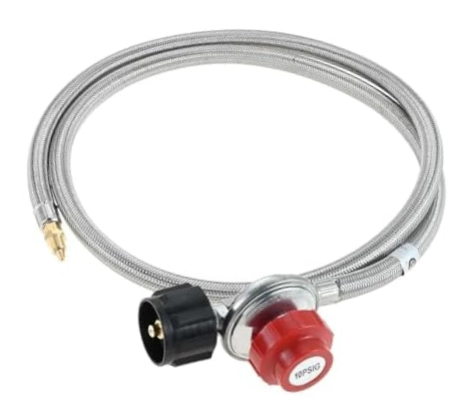 Rura przyłączeniowa gazu Wąż w oplocie ze stali nierdzewnej Złącze męskie 1/8 5 stóp 0-10 Psi Regulator ciśnienia propanu z, do palnika elastyczny wąż wydechowy pojazdu