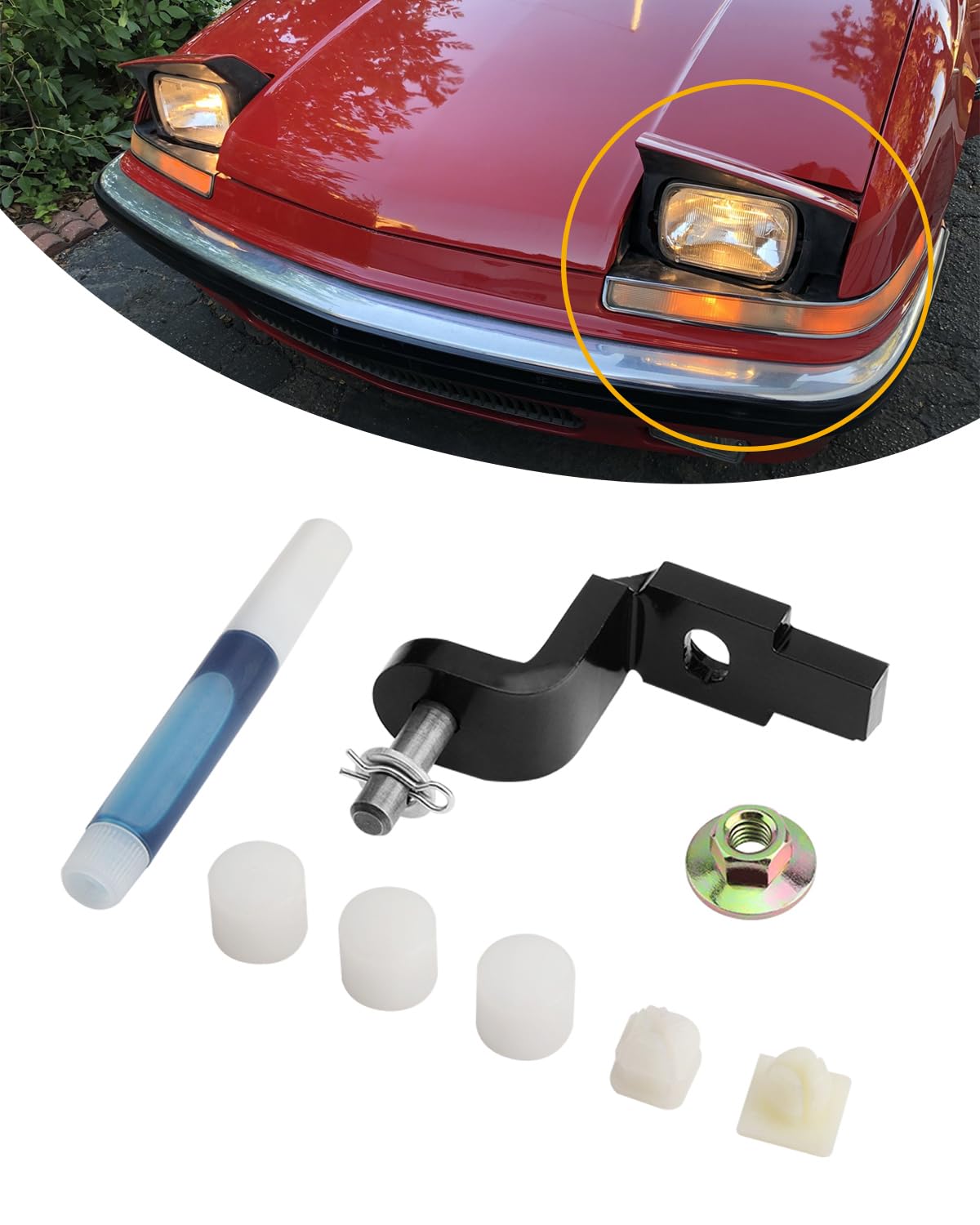 headlight crank assembly repair kit (1 set), compatible with buick reatta 1988 1989 1990 1991, kit works on both front left driver & right passenger side, headlamp actuator motor rebuild kit, 16510108