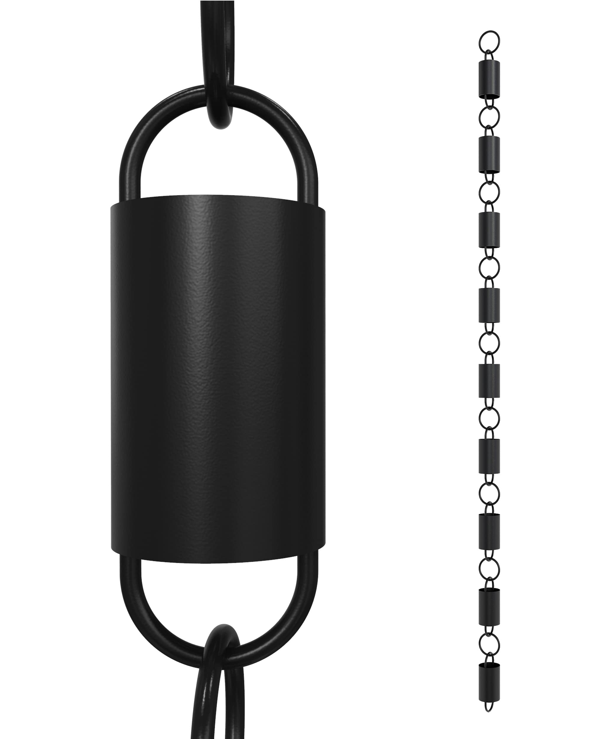 Rain Chains Direct - Channel Link Rain Chain Extension - 3 Feet - Durable Aluminum Black Powder Coating - Extends Channel Link Rain Chains for Gutters & Downspouts - Enhance Your Home's Curb Appeal