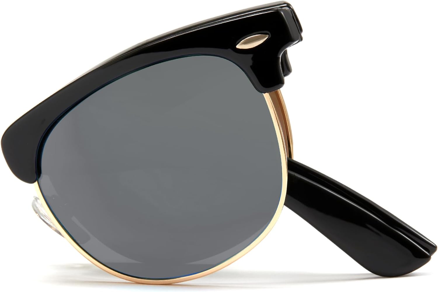 Cyxus Foldable Sunglasses Half Rim Folding Sunglasses Classic Polarized UV400 Shades For Men Women 1015