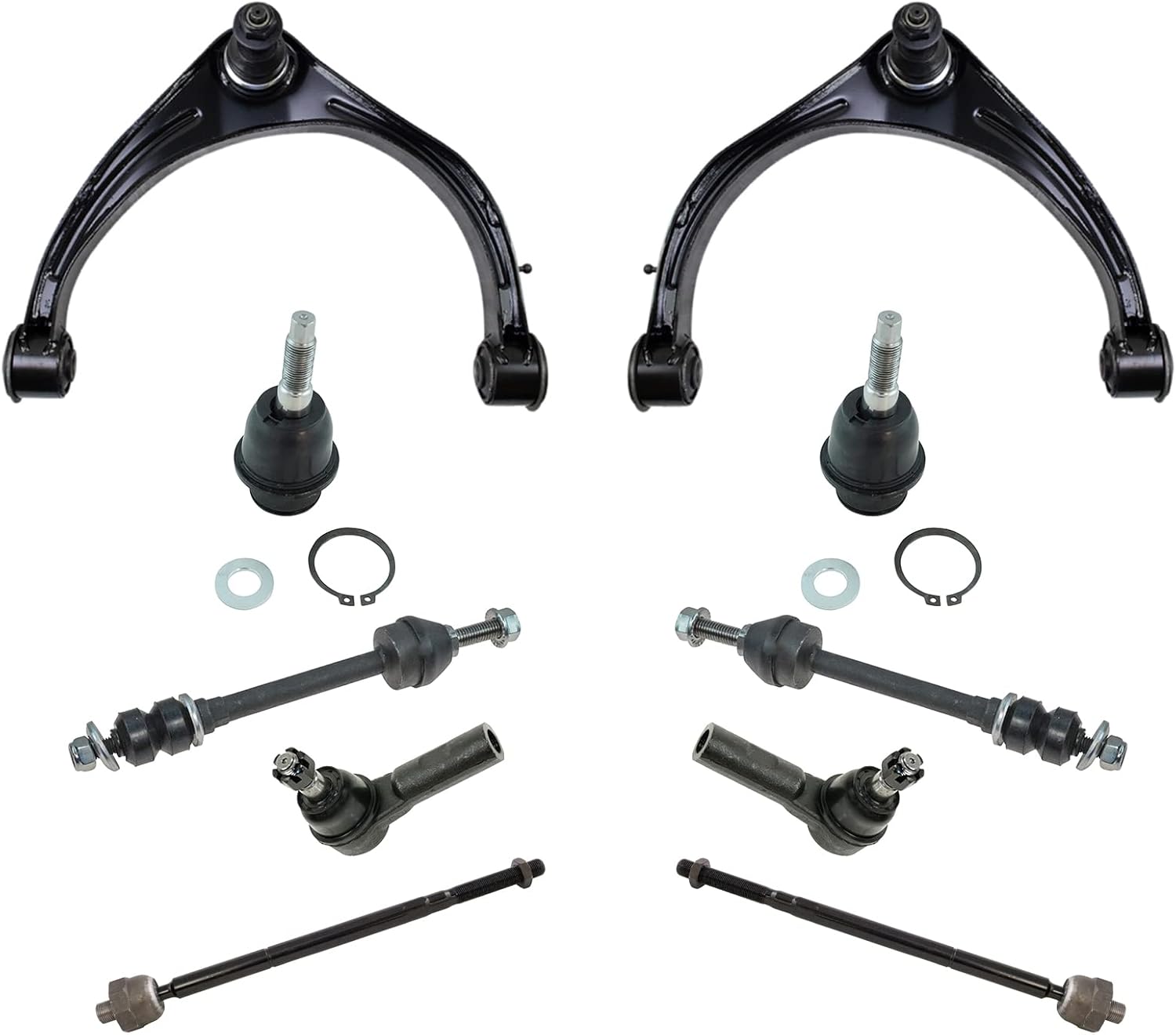 TRQ Front Steering & Suspension Kit Ball Joint Control Arm with Ball Joint Sway Bar Stabilizer Link Tie Rod Compatible with 2013-2018 Ram 1500 2019-2022 1500 Classic