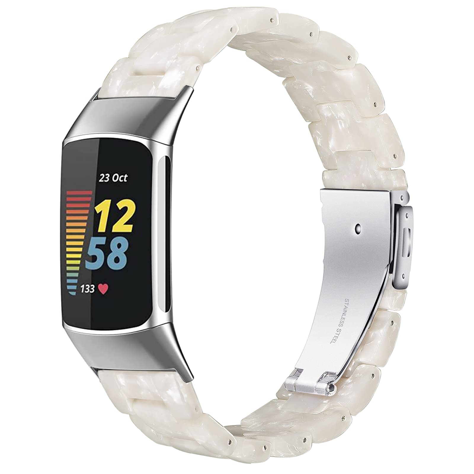 Wongeto Resin Straps Compatible with Fitbit Charge 5 Strap
