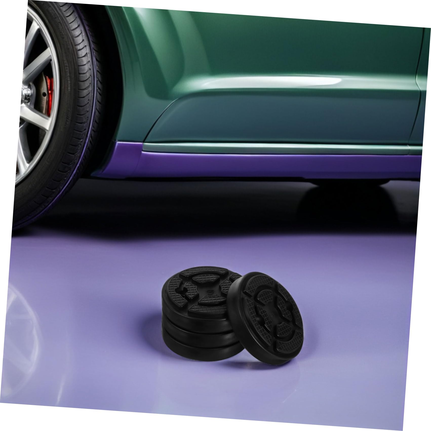 PRETYZOOM 8 Pezzi Cuscinetti in Gomma per Sollevatore Doppio Montante Accessori per Sollevamento Auto Supporti in Gomma Rotondi Resistenti Adatti per Officina Meccanica