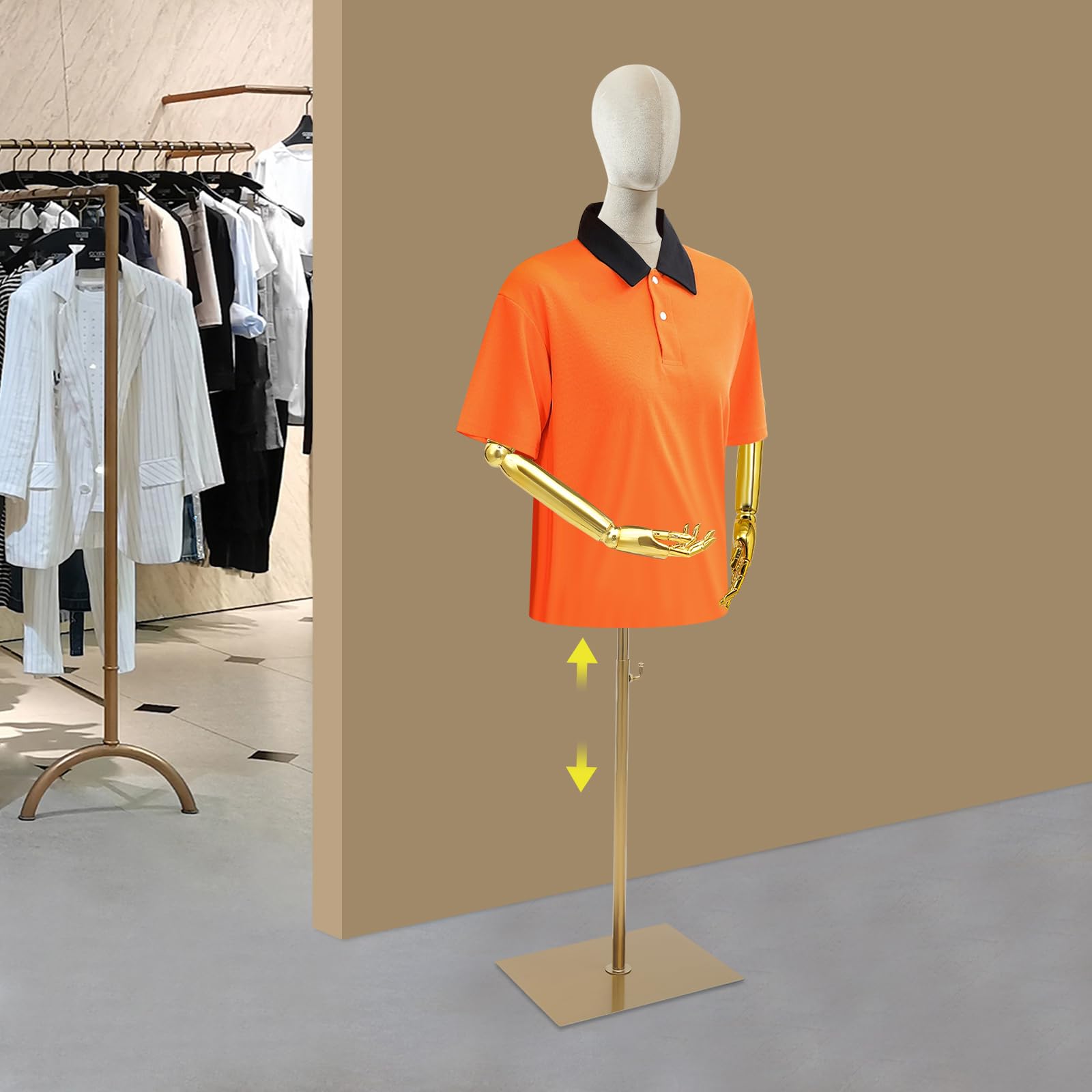 Weibliche Schaufensterpuppe Höhenverstellbar 150-200cm | Schneiderpuppe Damen mit 360° Drehbaren Armen & Samtbezug | Abnehmbare Gliedmaßen | Ideal für Modegeschäfte, Brautmoden & Boutiquen