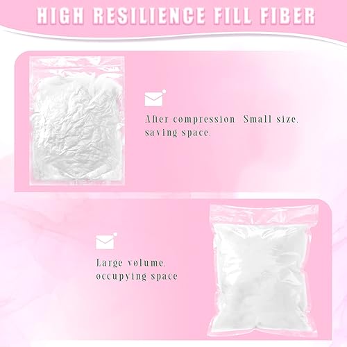 Miniatura 9 de Woanger 8 Pack Polyester Fiber Filling Total 2000g70.5oz Stuffing Pillow Stuffed Animals Couch Pillows High Resilience Fill Fiber for Cushion Dolls