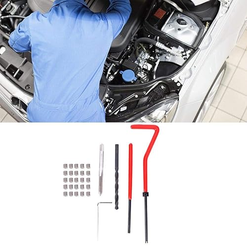 Miniatura 5 de Fafeicy Kit de reparación de rosca, 30 piezas, llave de acero inoxidable torcida, herramienta de inserción roscada M4x0.7 (longitud 2D) para