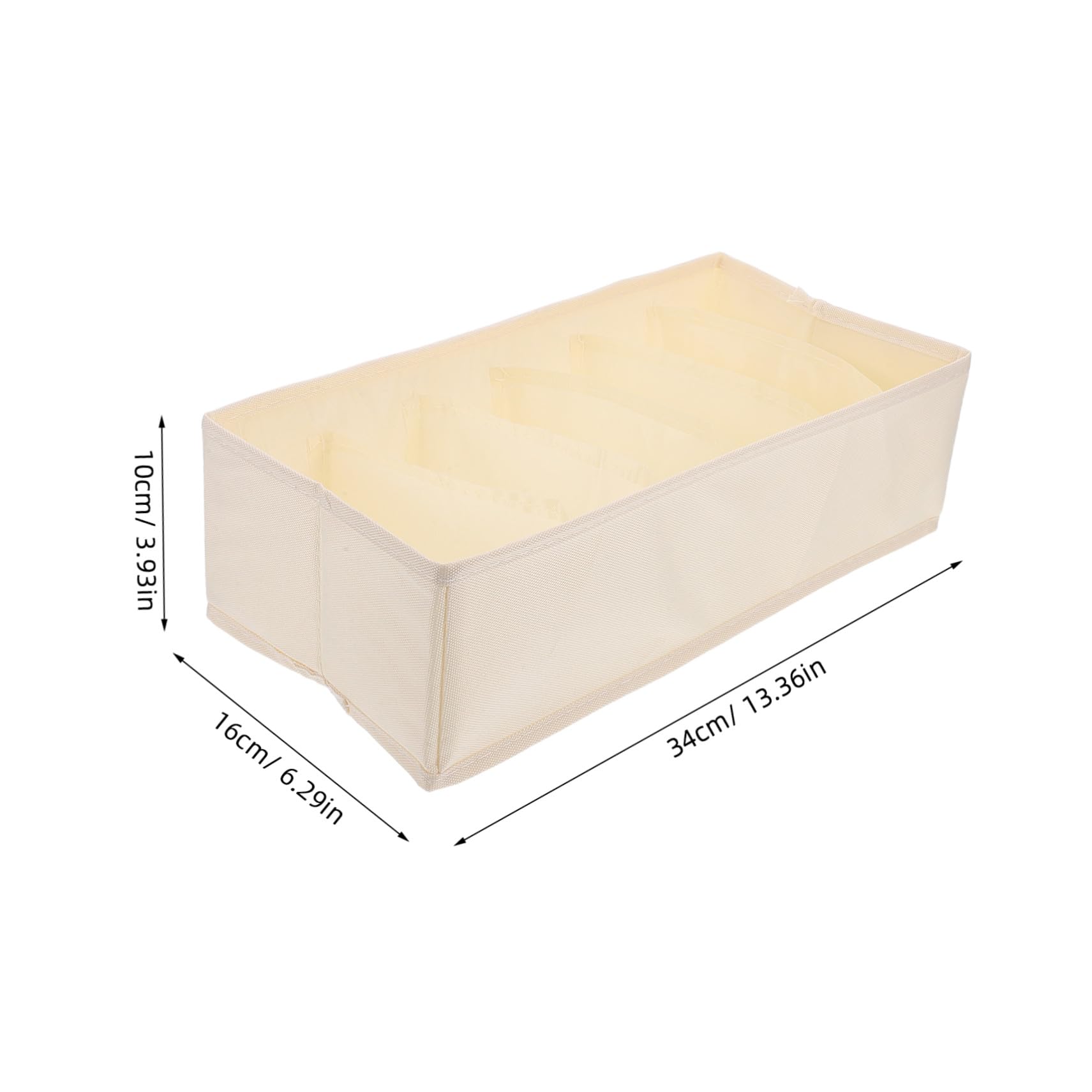 NOLITOY Organizador de Ropa Interior Masculina Beige de Tejido 6 Compartimentos, Set de 3 Piezas Multifuncional para Cajones, Solución Ahorradora de Espacio para Armario