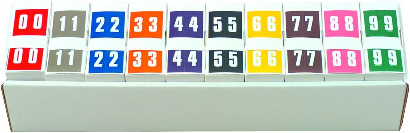 Doctor Stuff - File Folder Labels, Complete Set of Numbers 0-9, IFC CL3100 Match System #1 - IFNM Series Chart Stickers, 1-7/8" x 1-7/8", 1 Each of 10 Rolls, 500/Roll