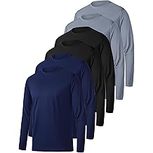 6 Pack Long Sleeve Shirts for Men Moisture Wicking UPF SPF Sun Protection Tee Shirts Workout T Shirts Casual