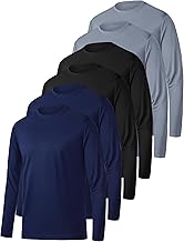 OYGSieg 6 Pack Long Sleeve Shirts for Men Moisture Wicking UPF SPF Sun Protection Tee Shirts Workout T Shirts Casual