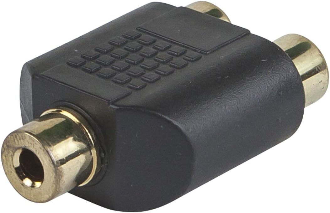 Monoprice 107190 3.5mm Stereo Jack to 2 RCA Jack Splitter Adaptor, Gold Plated, 1-Pack
