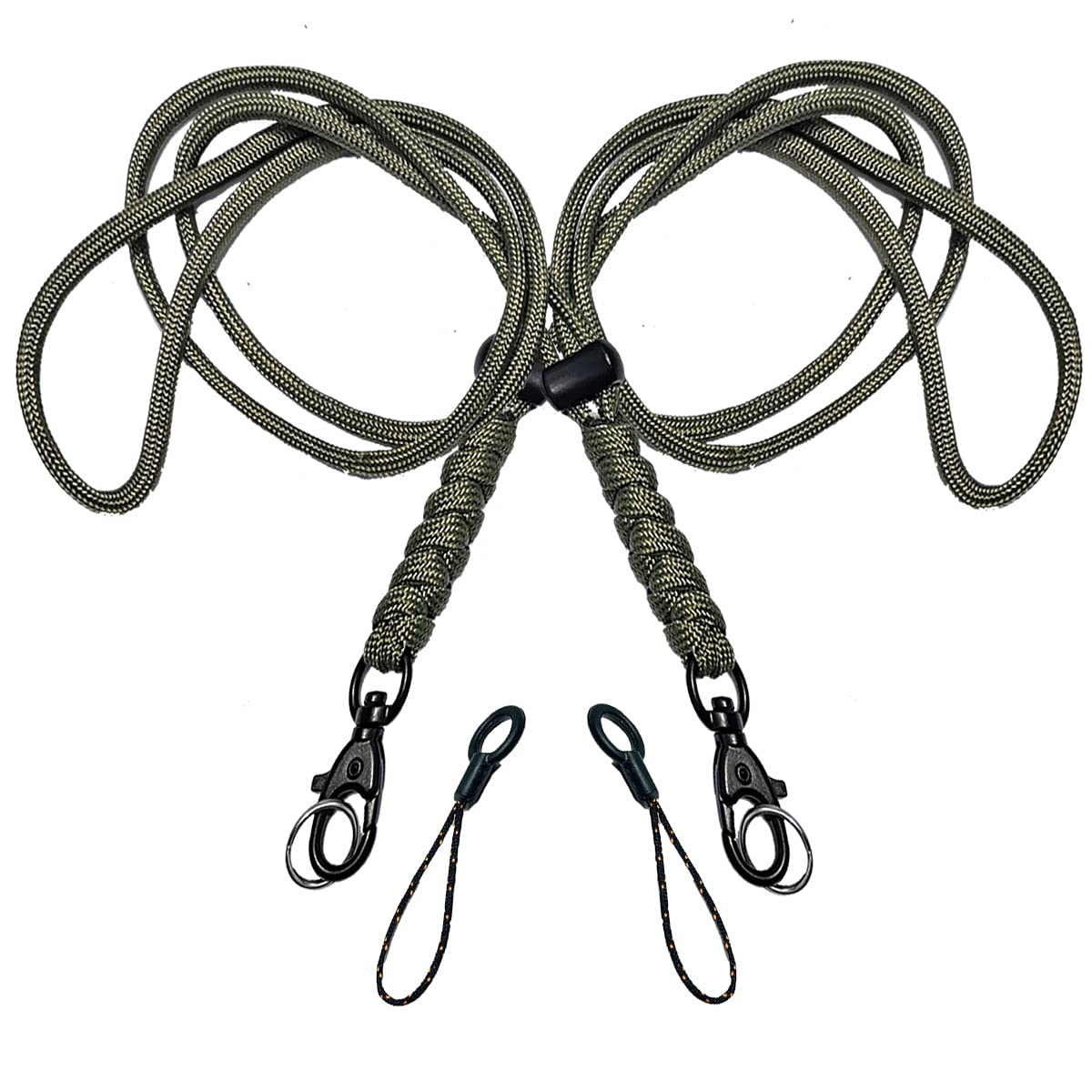 BSGB 2Pcs Paracord Lanyard Metal Hook Durable Survival 550 Cord Keychain Cord Wrist Strap Parachute Rope Badge Cellphone