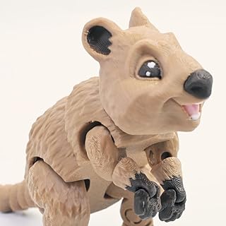 3D Printed Kangaroo, 3D Printed Animals, Full Articulated Flexible Fidget Toys for Desk Décor - Open Mouth Style