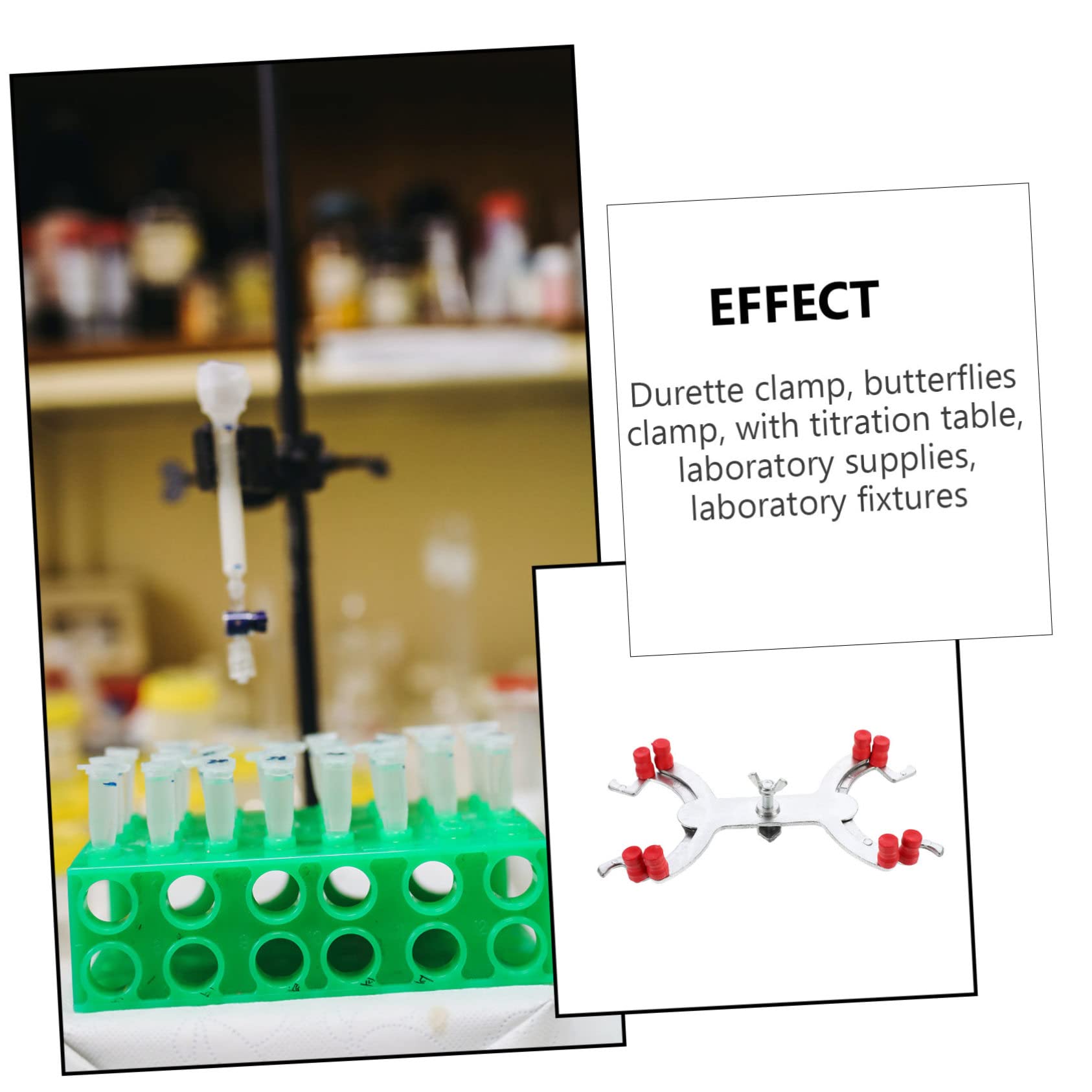 Cabilock 5 Pezzi Morsetto Buretta in Alluminio Resistente per Laboratorio Clip di Fissaggio per Tubi da Titolazione Supporto Compatibile per Esperimenti Scolastici e Scientifici