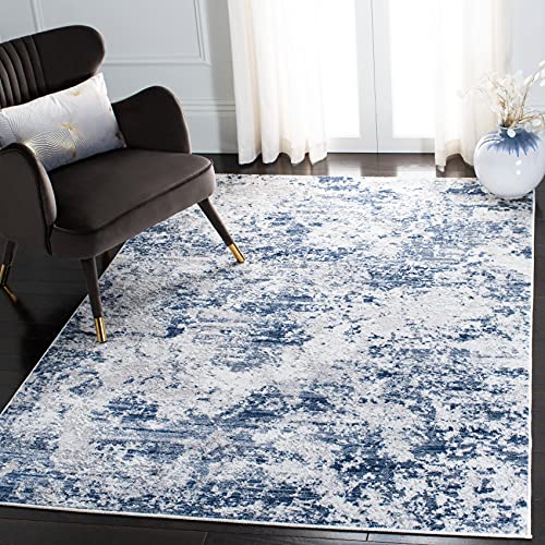 SAFAVIEH Amelia Collection Area Rug - 6' x 9', Navy & Grey, Modern Abstract Design, Non-Shedding & Easy Care, Ideal for High Traffic Areas in Living Room, Bedroom (ALA705N)
